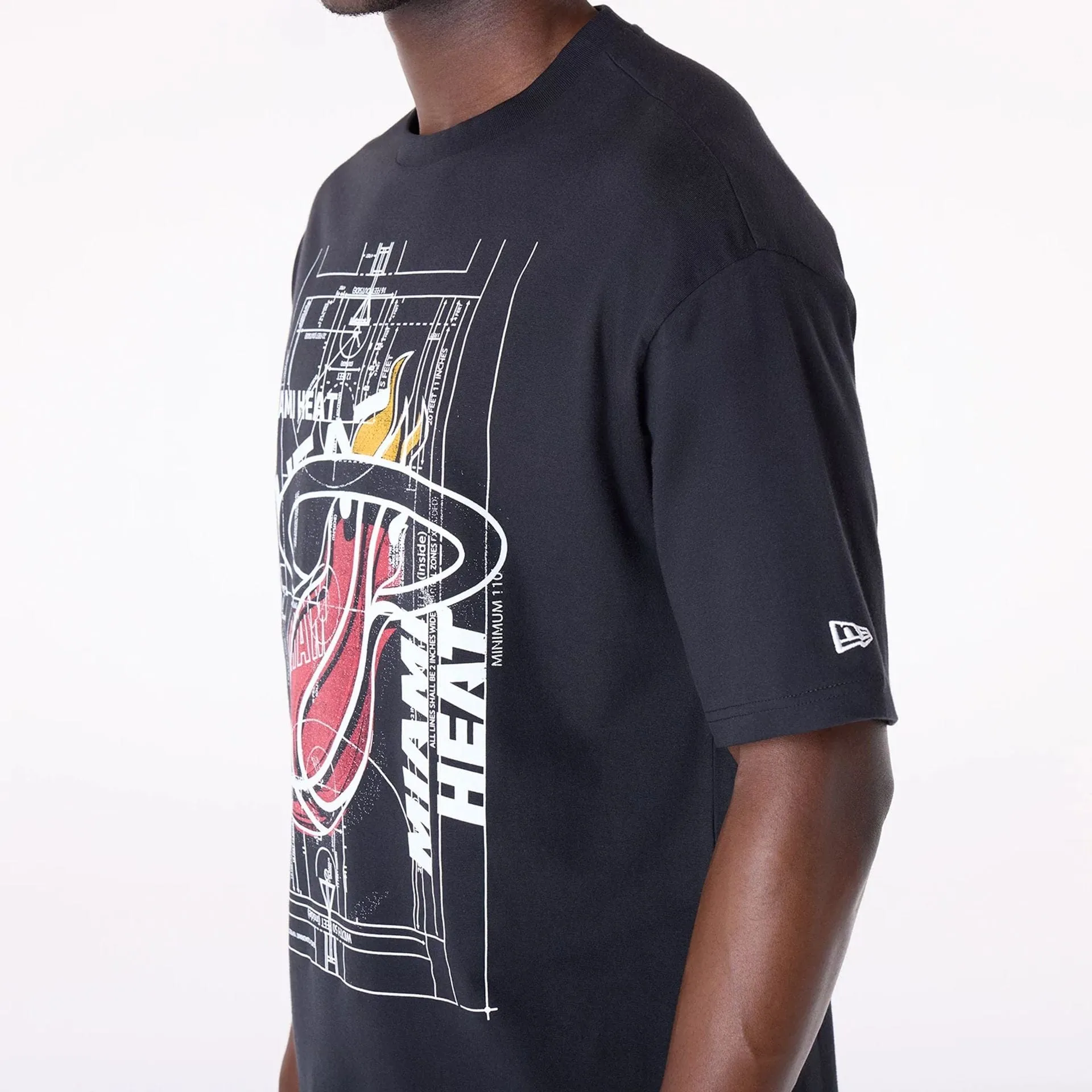 Casual Performance Quick-Dry Fabric Miami Heat NBA Graphic Black T-Shirt