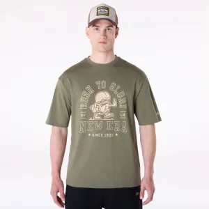 New Era Football Graphic Green T-Shirt Simple and Comfortable