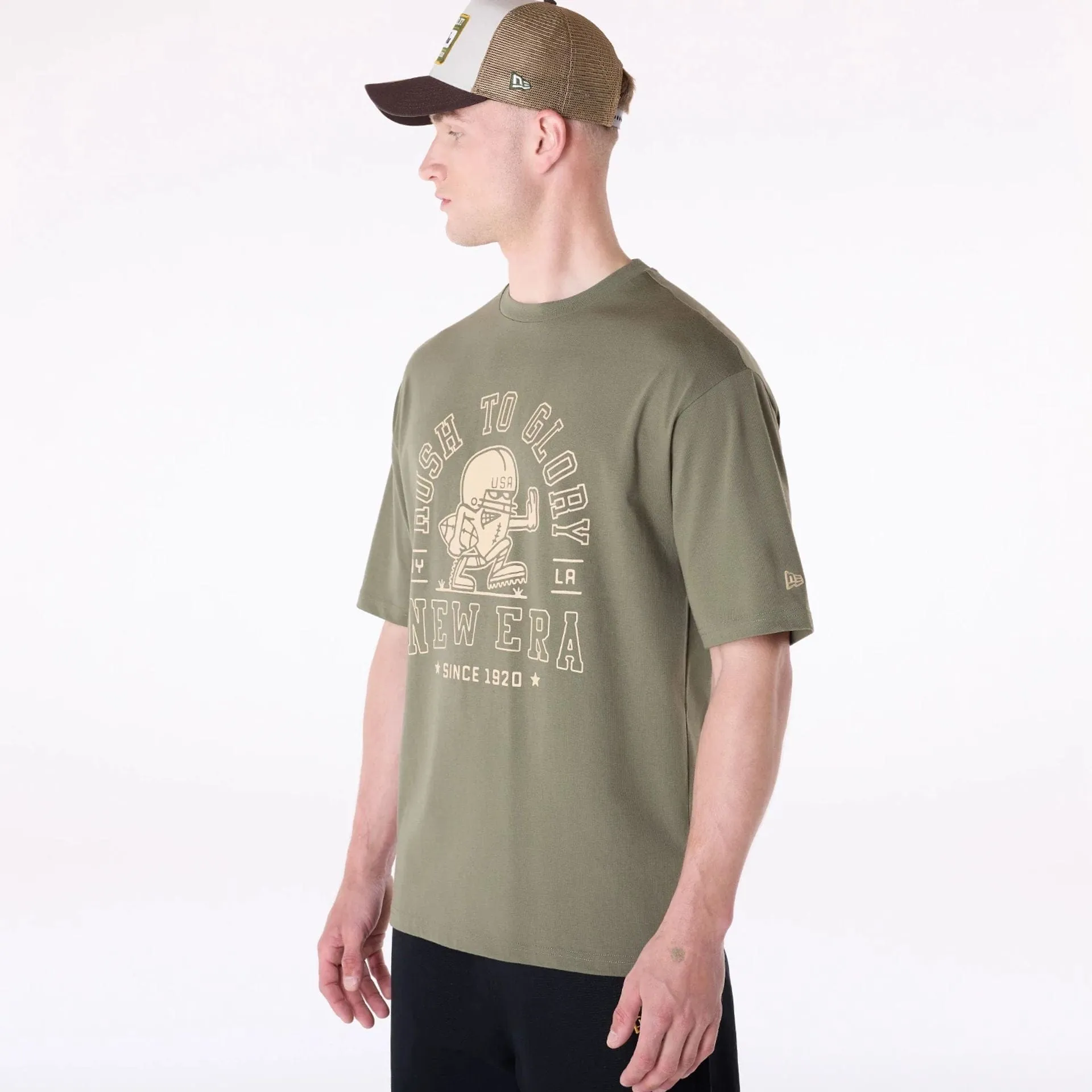 New Era Football Graphic Green T-Shirt Lightweight Look