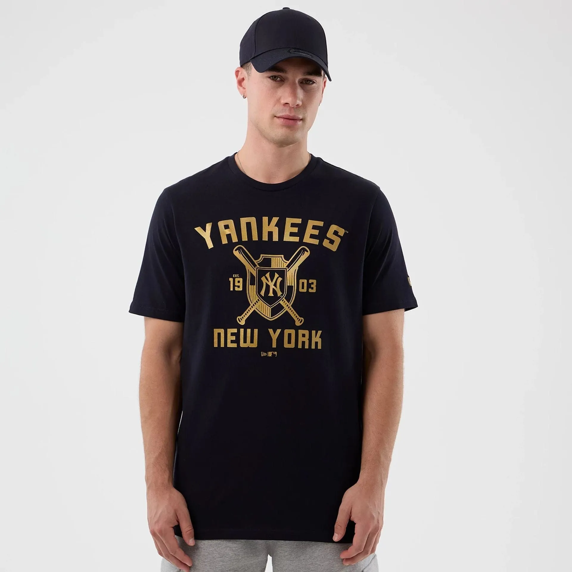 New York Yankees MLB Back To School Navy T-Shirt Sustainable Production Process