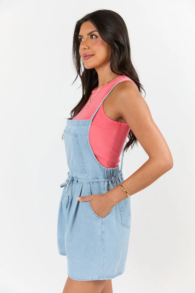 Better Perspective Blue Chambray Pull On Romper SALE Airflow Vents