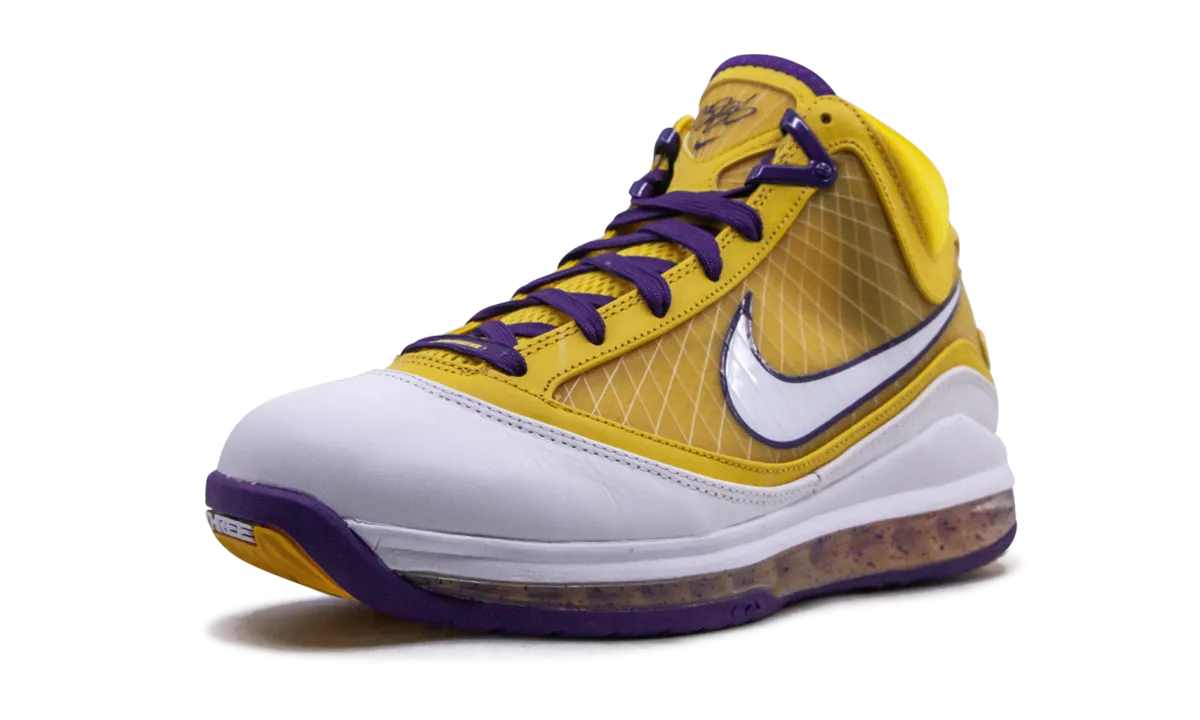 Air Max Lebron 7 "Media Day" Full Cushioning running on an indoor track shoes