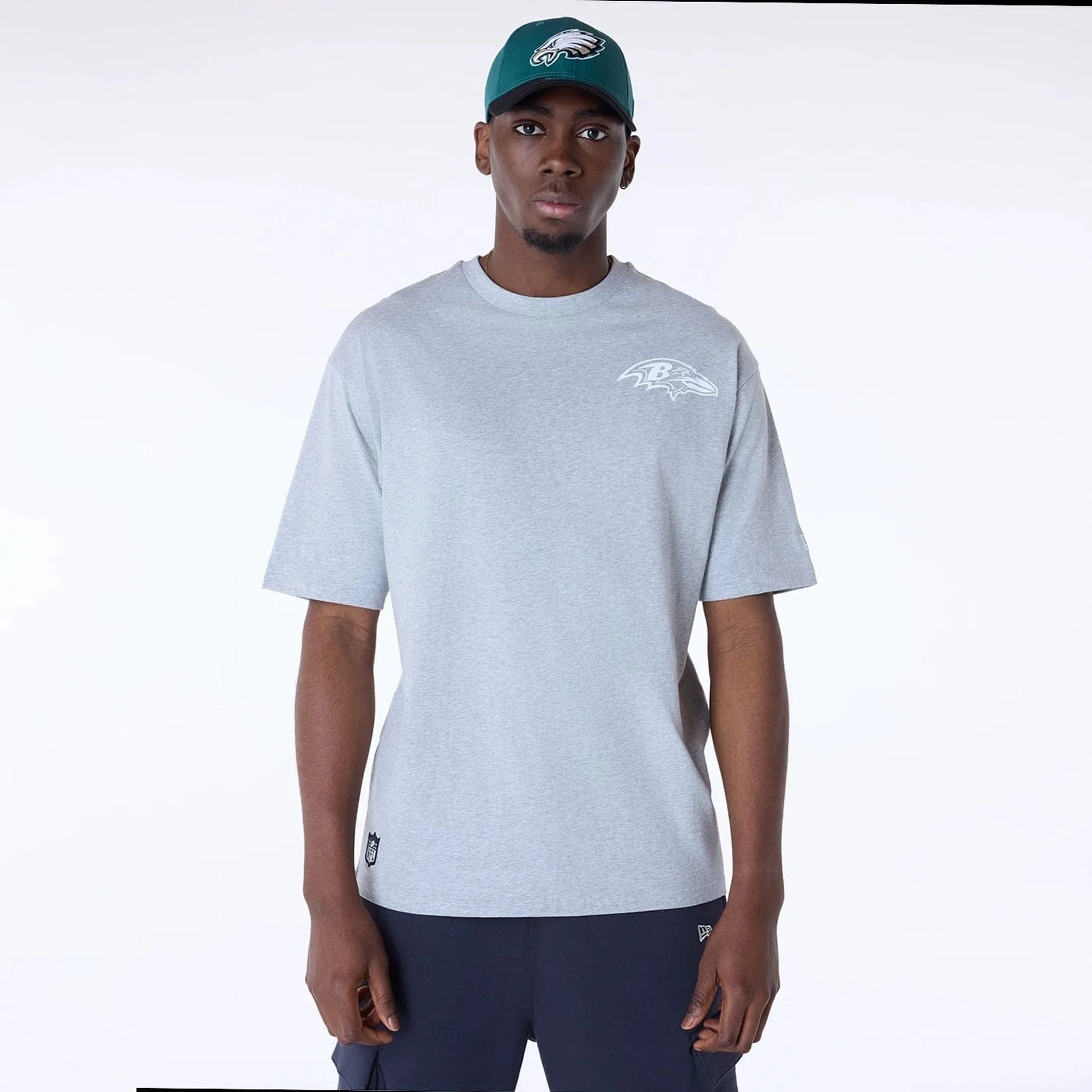 Baltimore Ravens Super Bowl Graphic Grey Oversized T-Shirt Daily Comfort Style