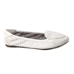 Step Light Cushion Grip Clapham - White Woven Leather Loafers