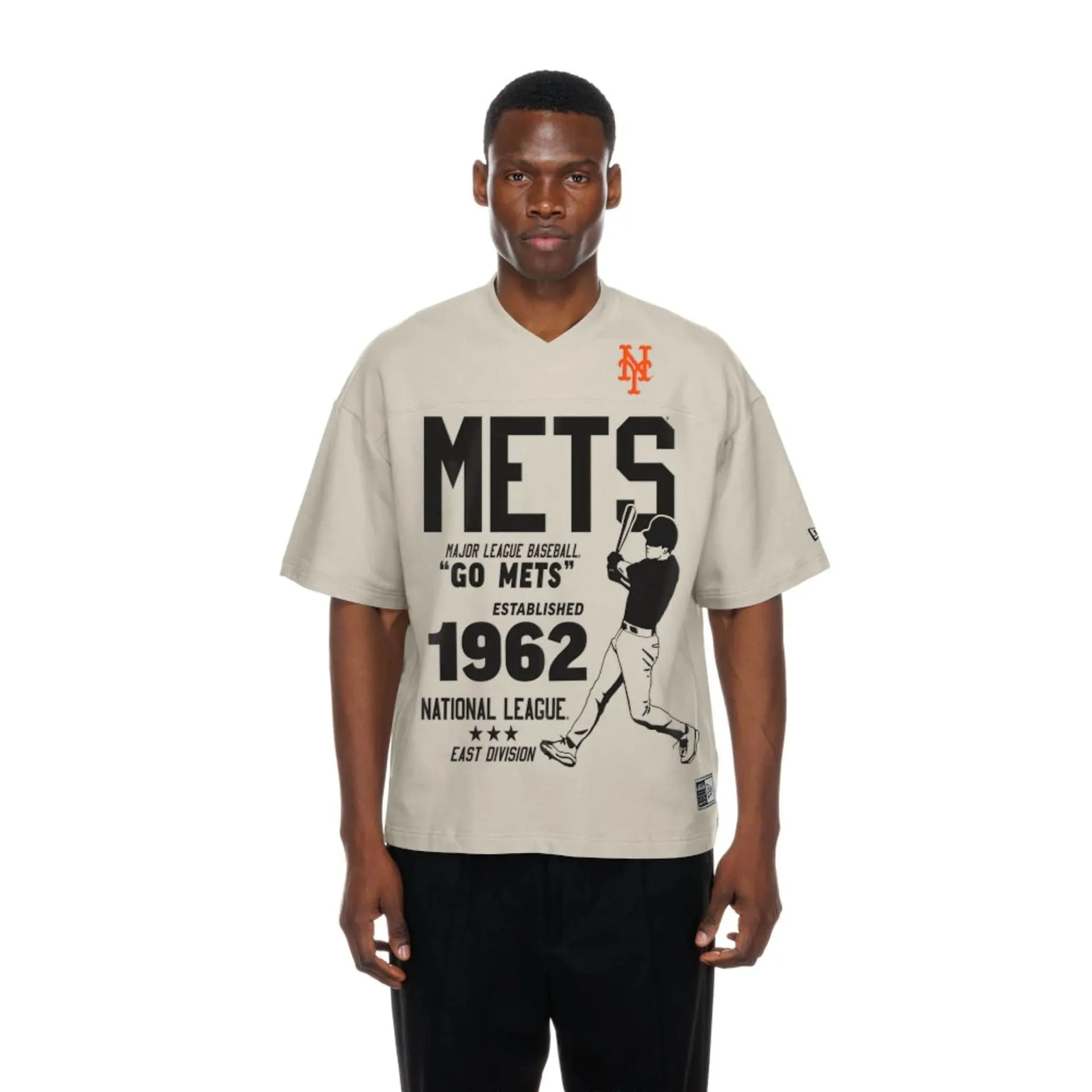 New York Mets MLB Throwback Prep Light Beige T-Shirt Soft and Cozy Sustainable production