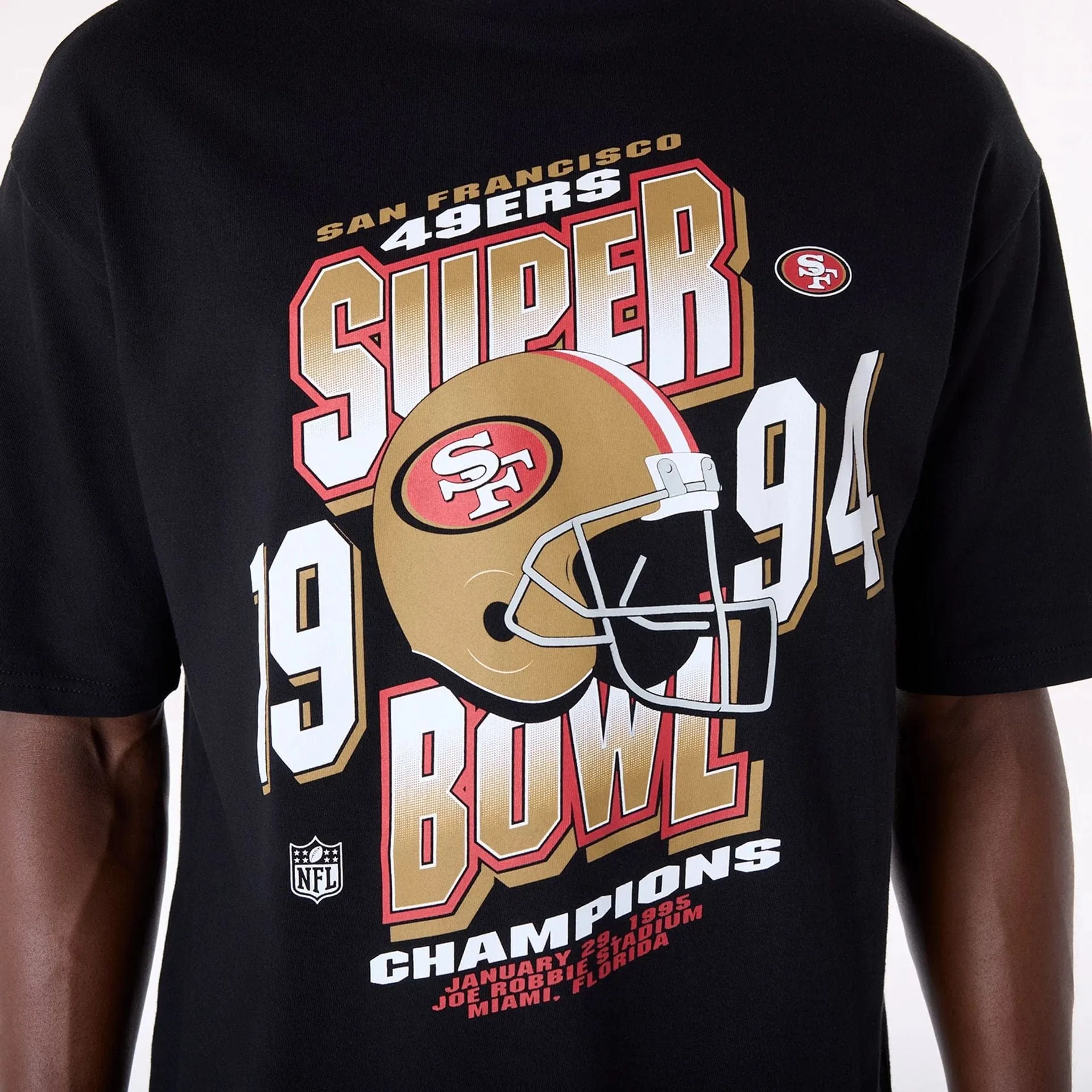 San Francisco 49ers NFL Helmet Black T-Shirt QuickDry Material