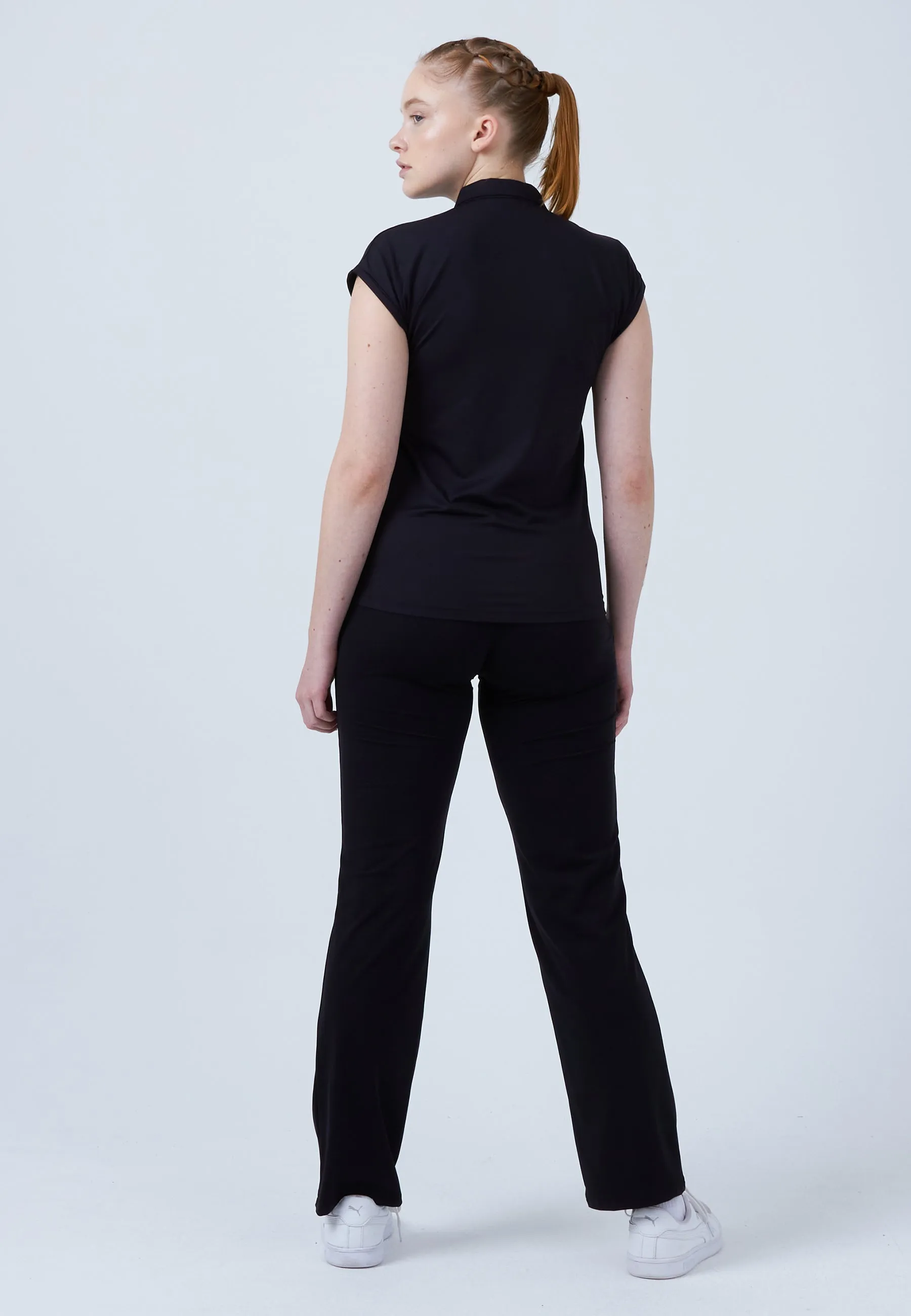 Easy Wear Option Cozy Flex Tennis Polo Shirt Loose-Fit, black