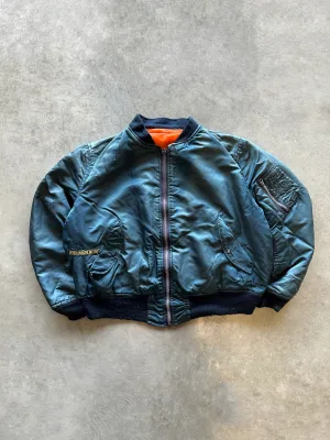 80s MA1 bomber jacket (L) Anti Static Finish WeatherproofCoating