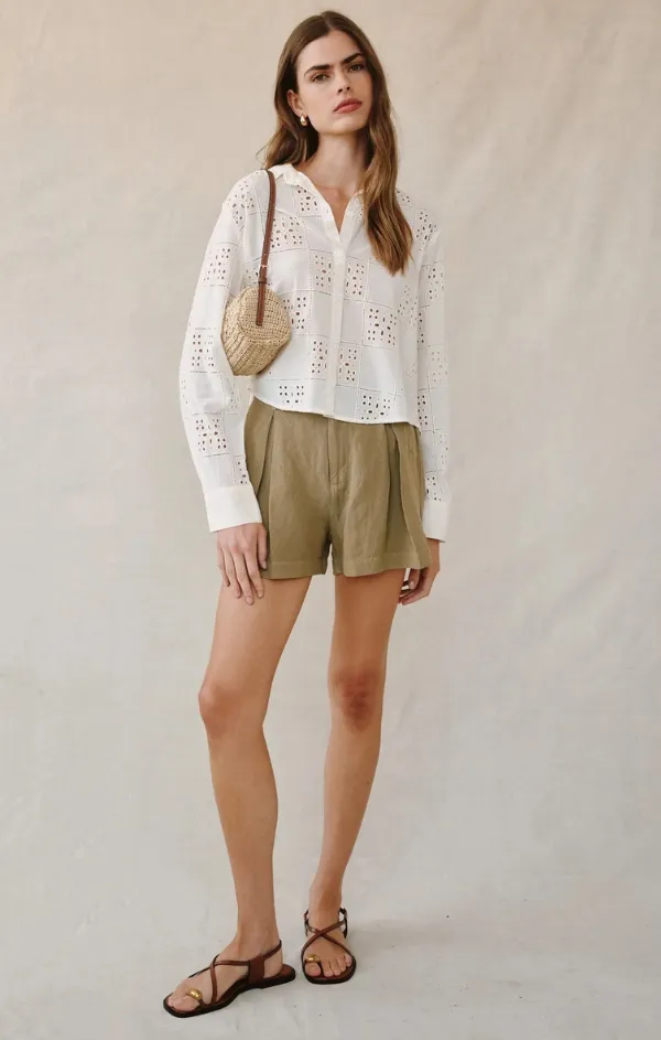 Zero Core Reinforced Stress Points Contrast Button Down in Soft Ivory