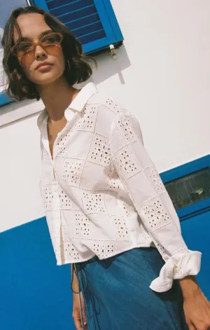 Contrast Button Down in Soft Ivory SnagProofMaterial All Day