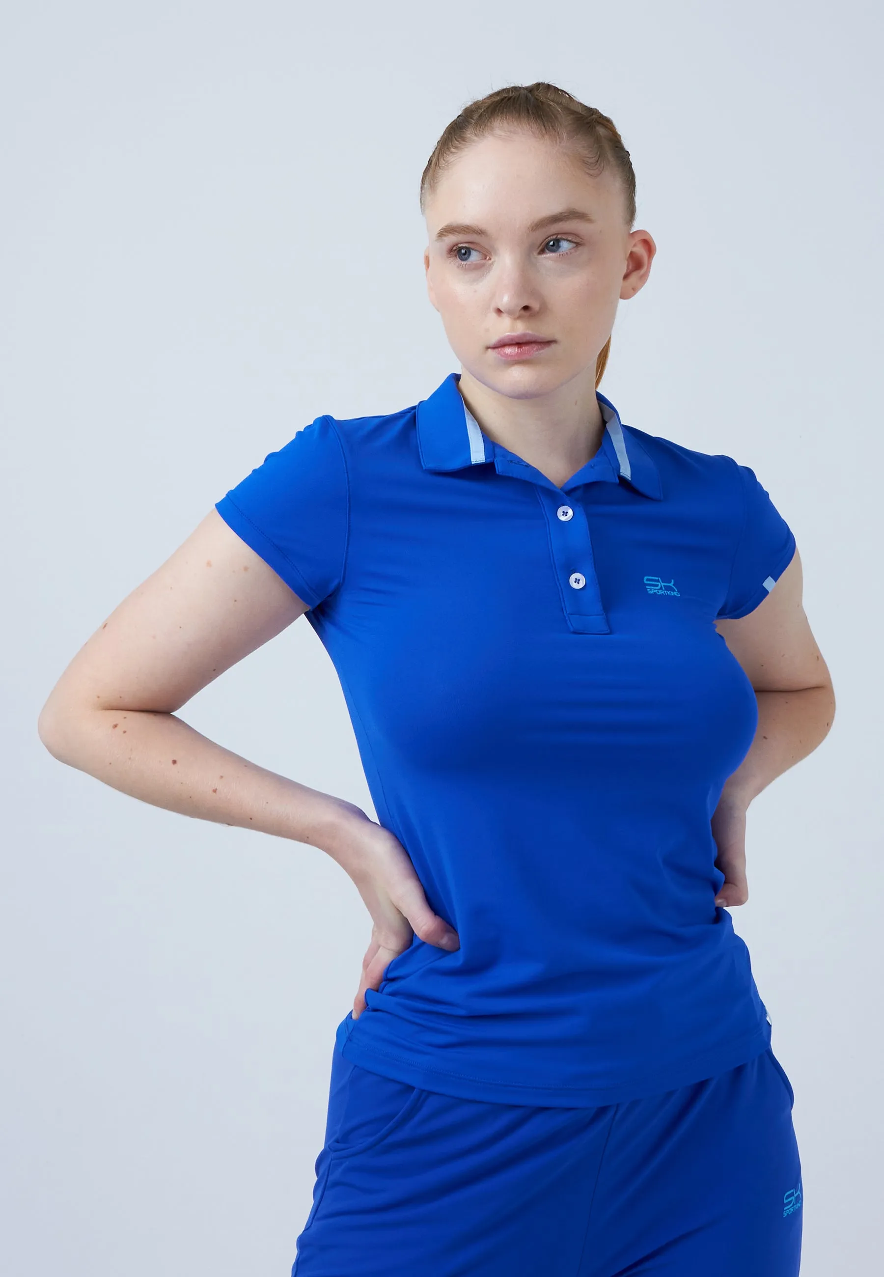 Women & Girls Tennis Polo Shirt, cobalt blue Tear Resistant Breathable and Comfortable