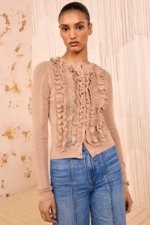 Maryel Knit Long Sleeve Cardigan - Camel Melange Casual Look