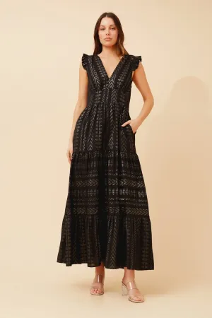 Relaxed-fit Breeze Flow KIRAN JACQUARD MAXI DRESS
