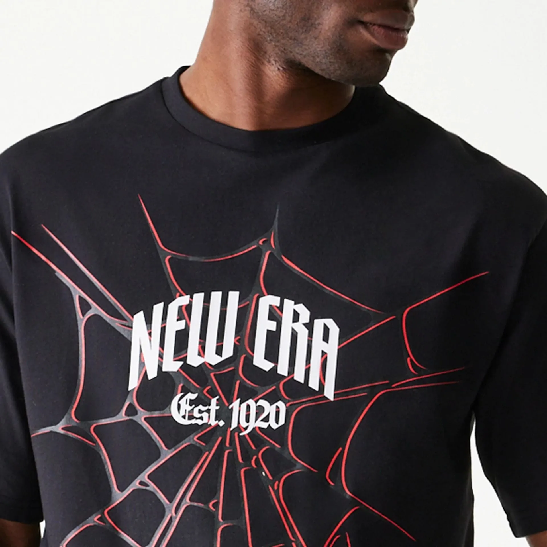 Quality Layer comfortable top New Era Spiderweb Black Oversized T-Shirt