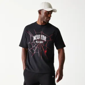 Wrinkle Free Fabric New Era Spiderweb Black Oversized T-Shirt