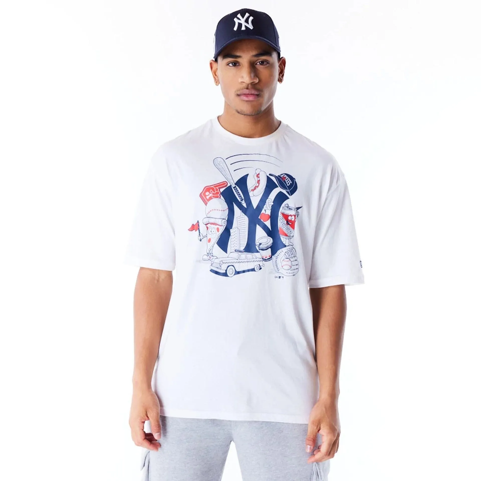 Everyday Layering New York Yankees MLB Food Graphic White Oversized T-Shirt
