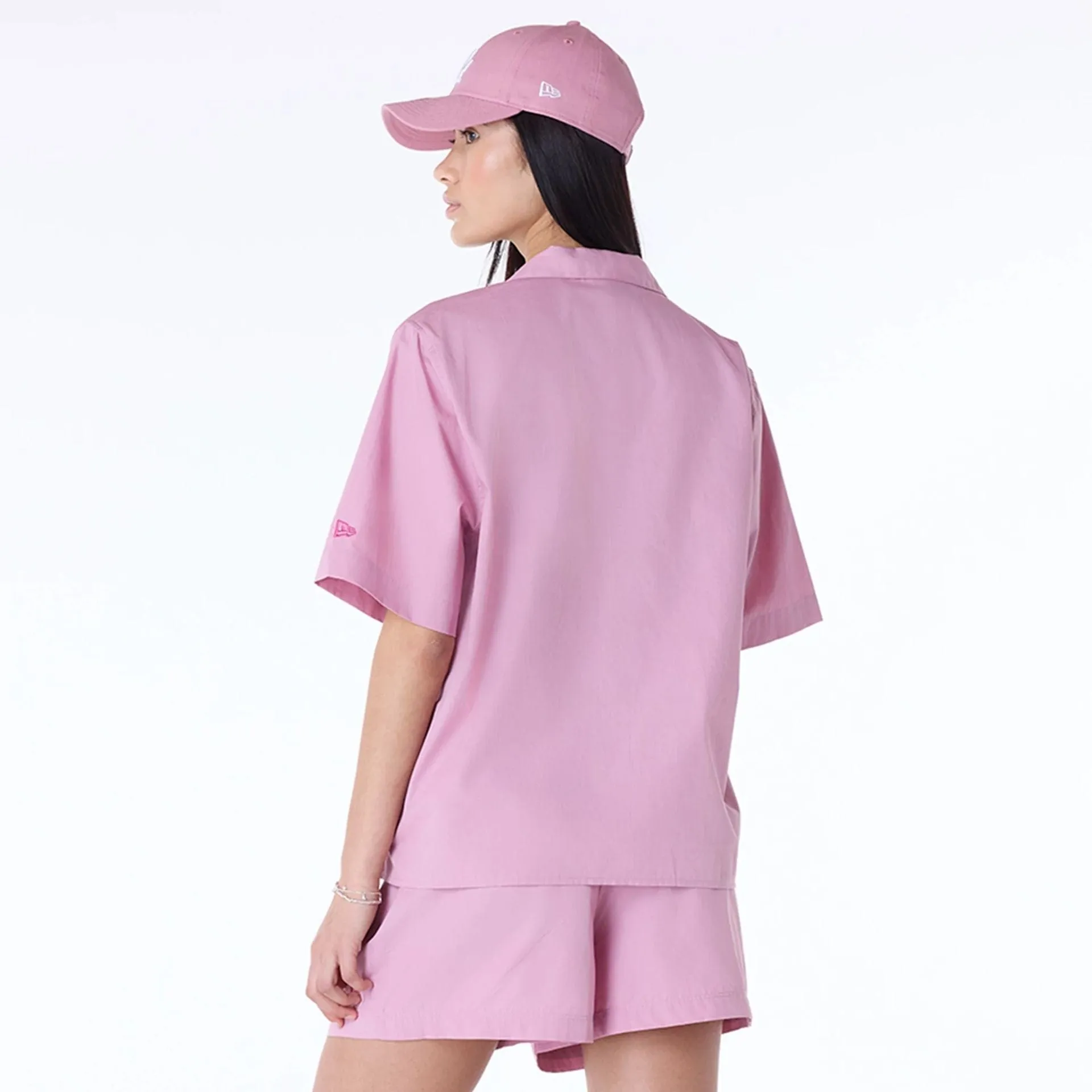 LA Dodgers Womens MLB Script Revere Dark Pink T-Shirt Slim Style