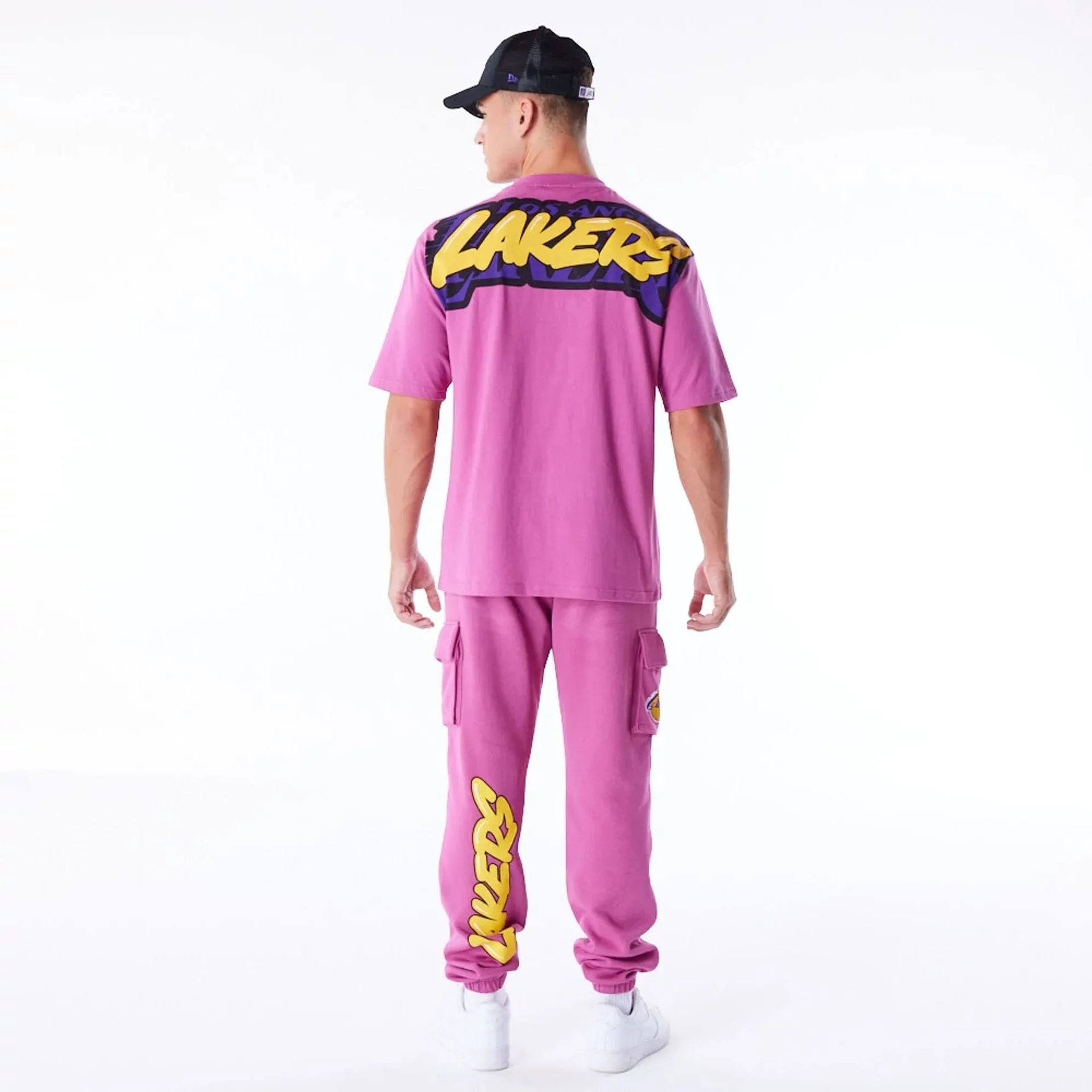 EthicalProduction LA Lakers NBA Wordmark Purple Oversized T-Shirt