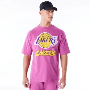 LA Lakers NBA Wordmark Purple Oversized T-Shirt mix and match regular but not boring
