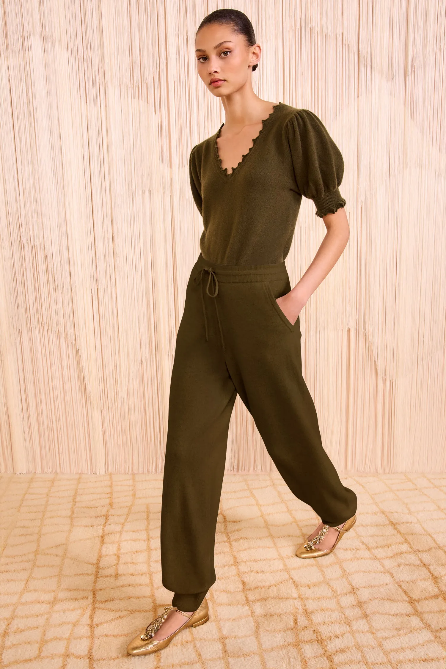Danica Cashmere Pants - Hunter FlexibleCollarDesign