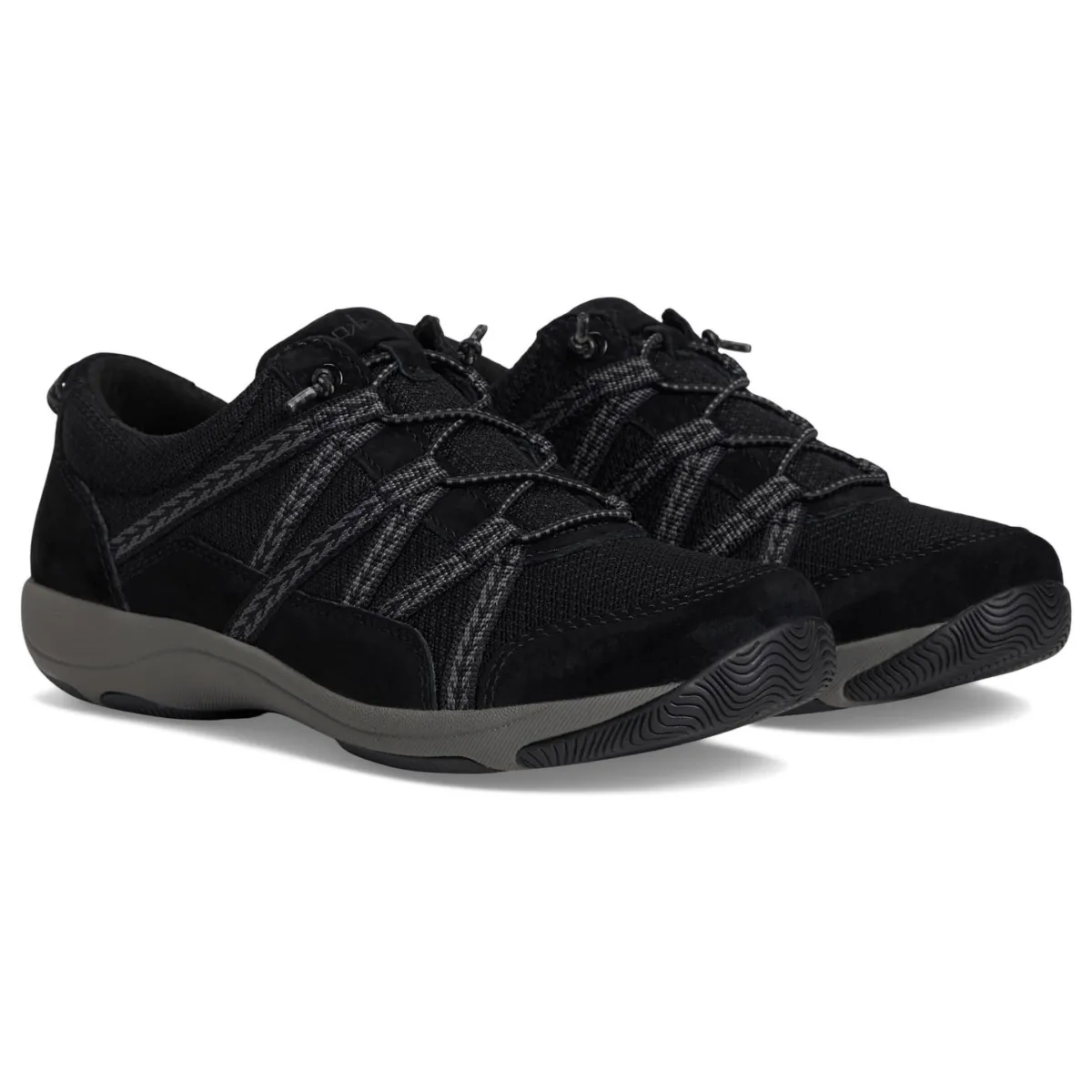 Dansko Women's Harlyn Black/Black Suede Snow Step Durable Stitching Detail