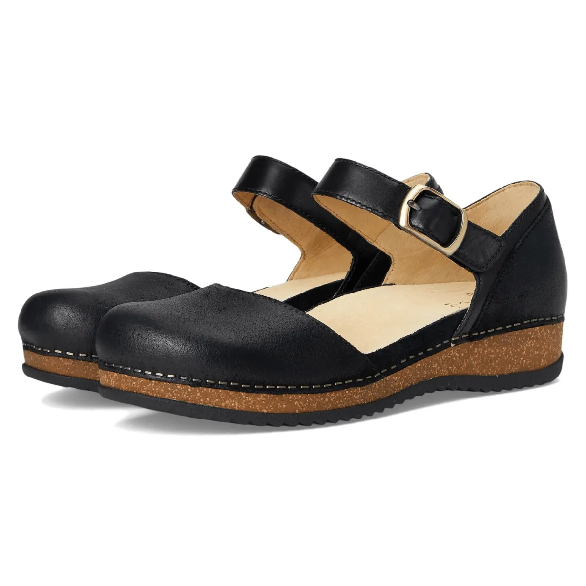 Dansko Women's Mae Black Burnished Suede Stone Walk