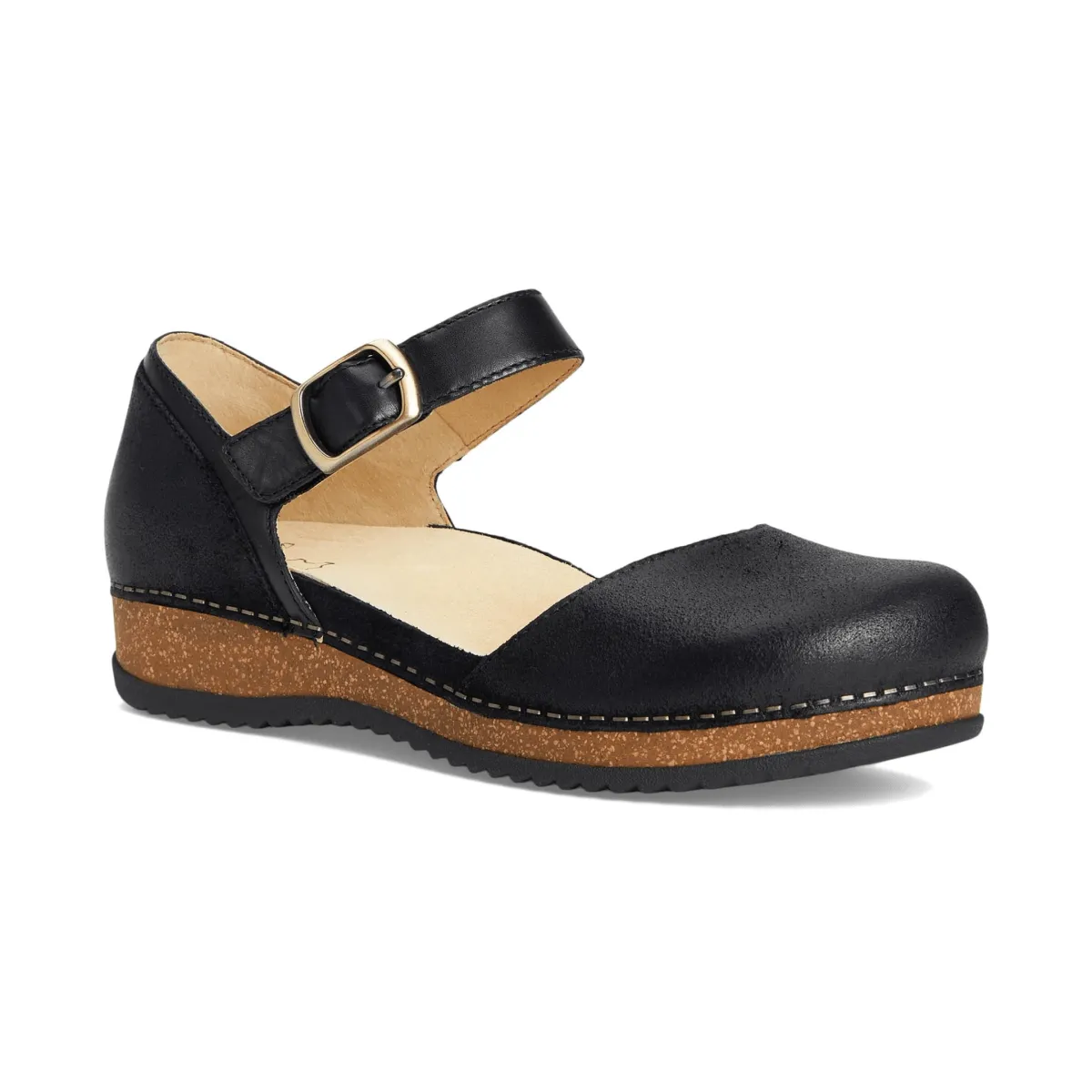 Dansko Women's Mae Black Burnished Suede Feel Good