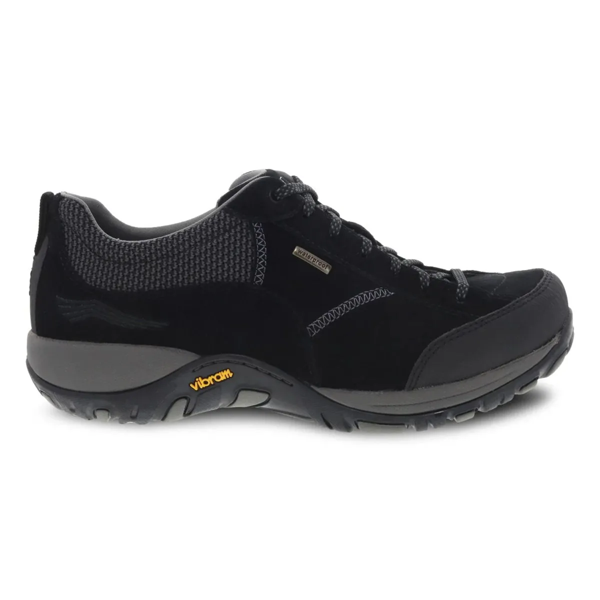 On Track Street Comfort Dansko Women's Paisley Black Suede Waterproof