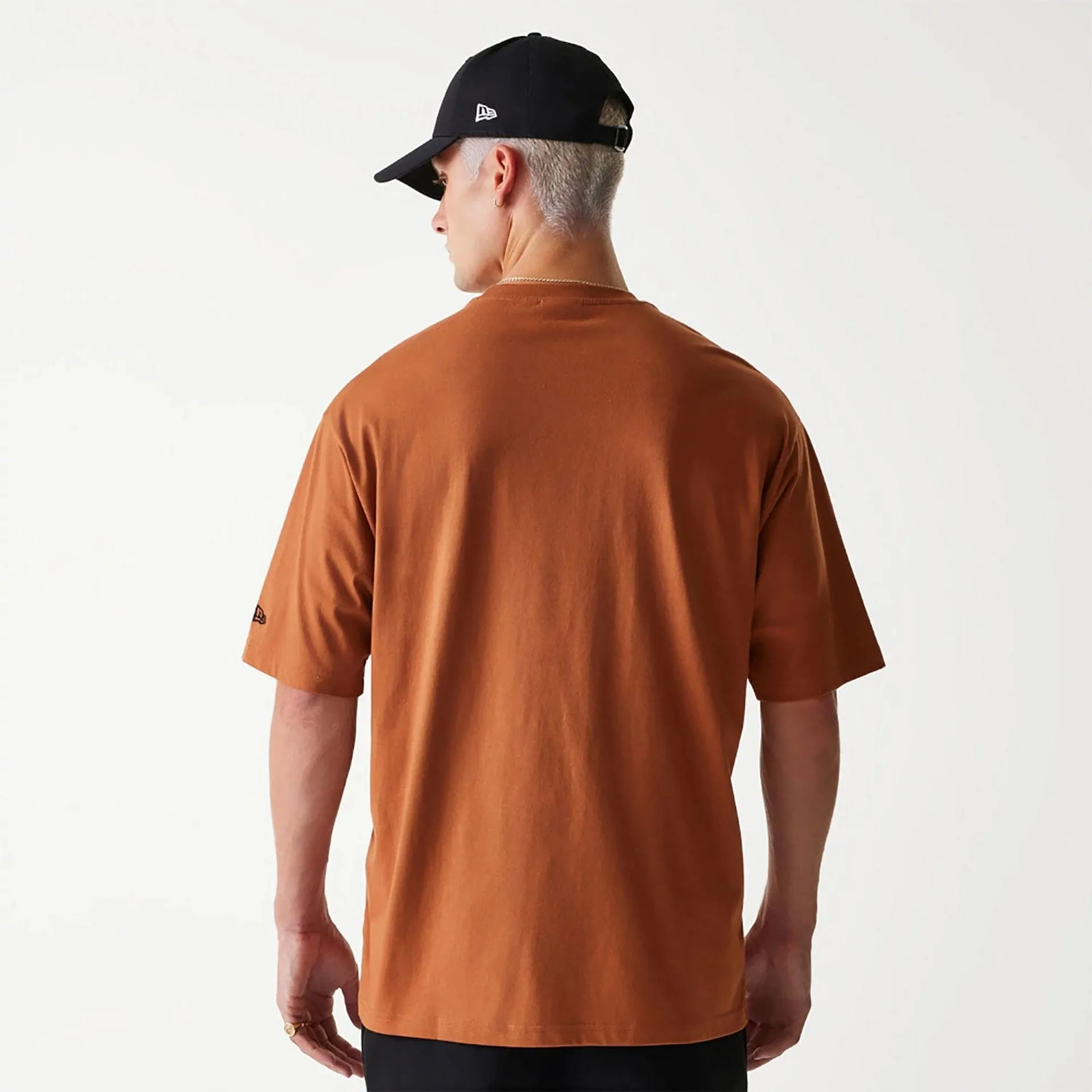 Heathered Fabric New Era Essential Brown Oversized T-Shirt