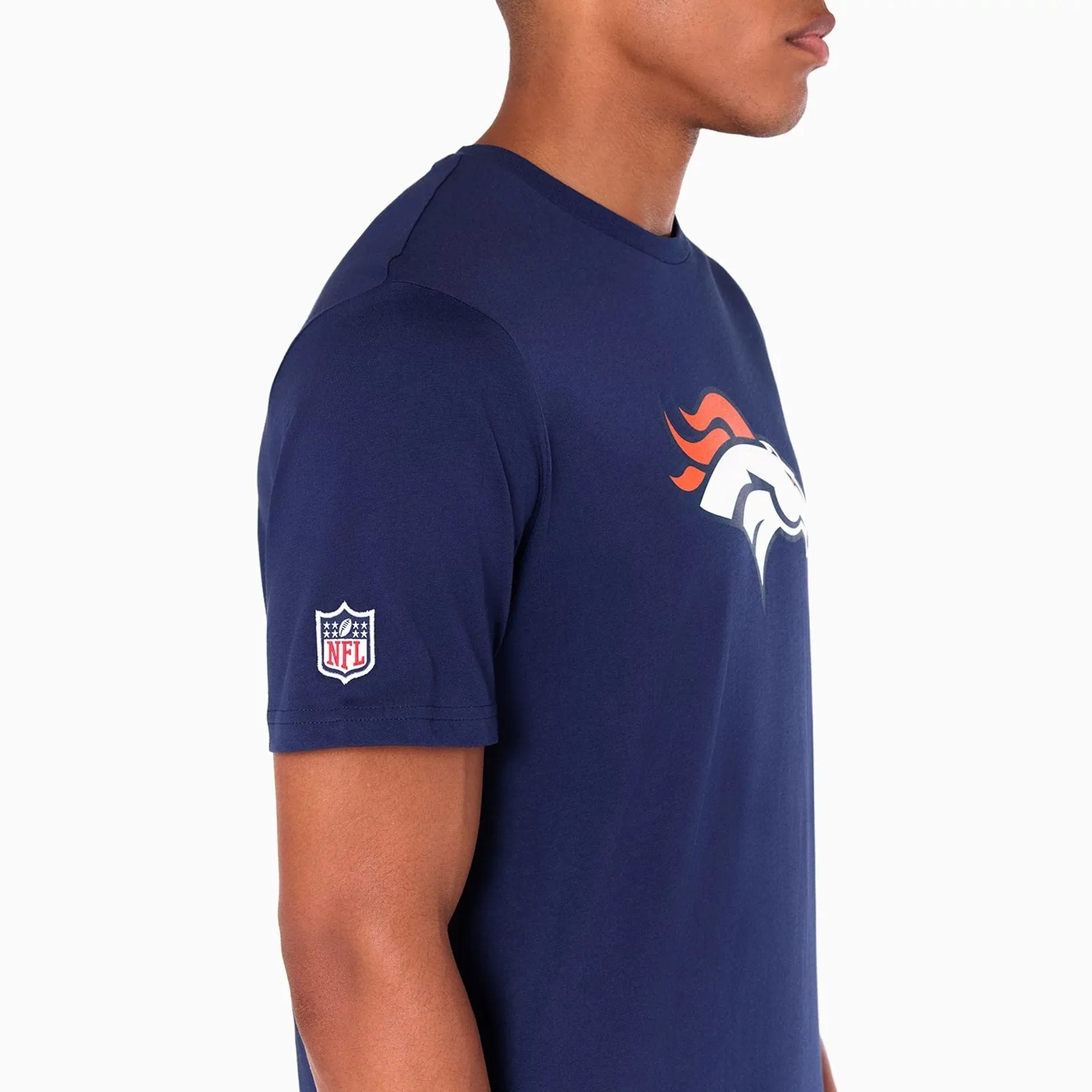 loose fitting Flex Fit Denver Broncos NFL Navy T-Shirt
