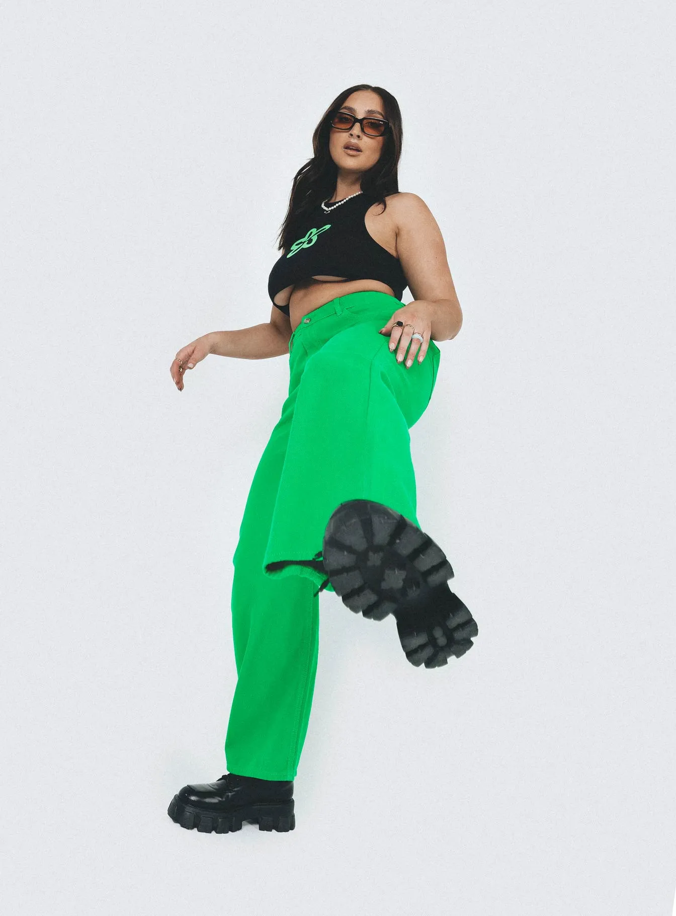 Comfy Waist Denver Denim Jeans Green