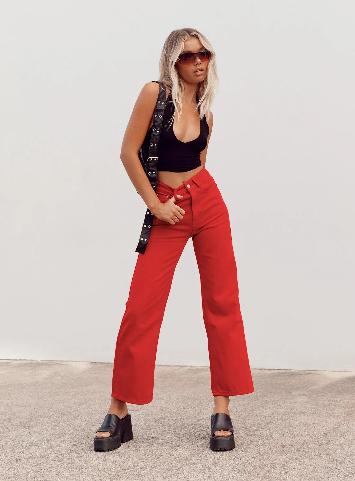 Simple Choice All Fit Style Denver Denim Jeans Red