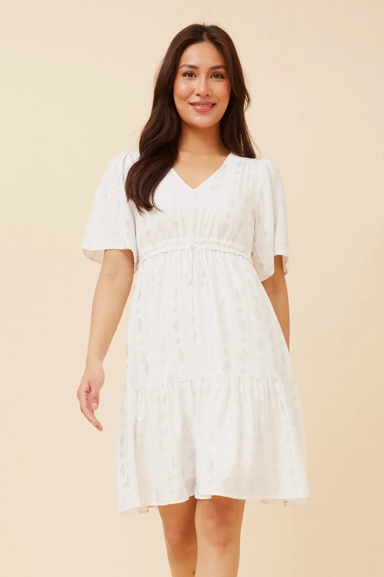 DIAMOND FOIL PRINT DRESS Light Base