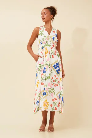 Date Vibe Pleat-Front MARA FLORAL MIDI DRESS