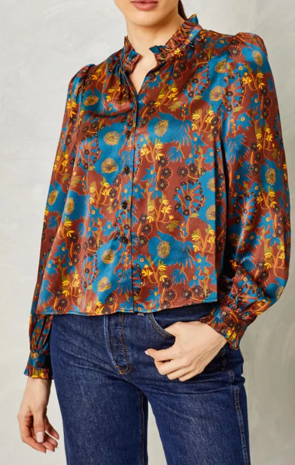 Dolly Silk Top Gloss Fit Strong Denim