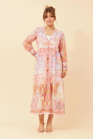 Velvet-Edge Cool Shape DONIELLE BORDER PRINT DRESS