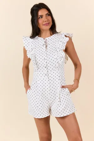 EcoDyeProcess Dot The I Polka Dot Romper FINAL SALE