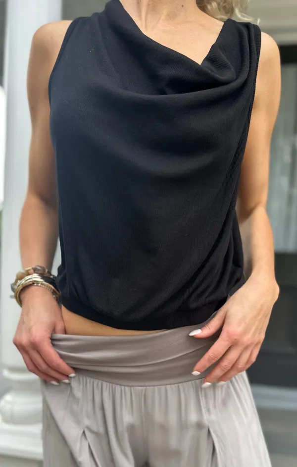 Tech Mood Draped Cowl Tank