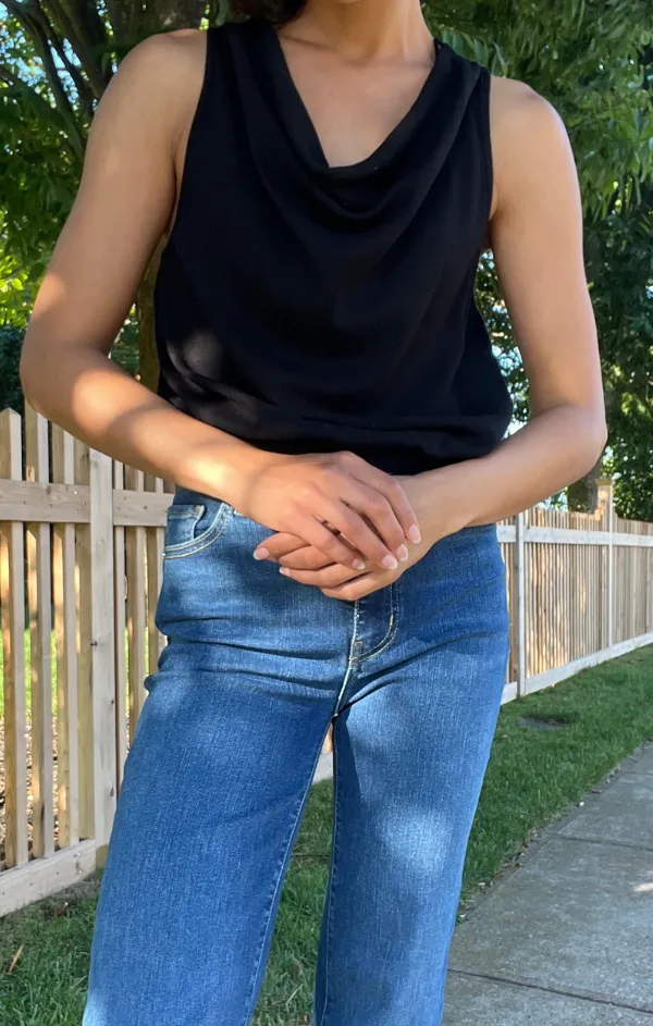 Comfortable fit Draped Cowl Tank