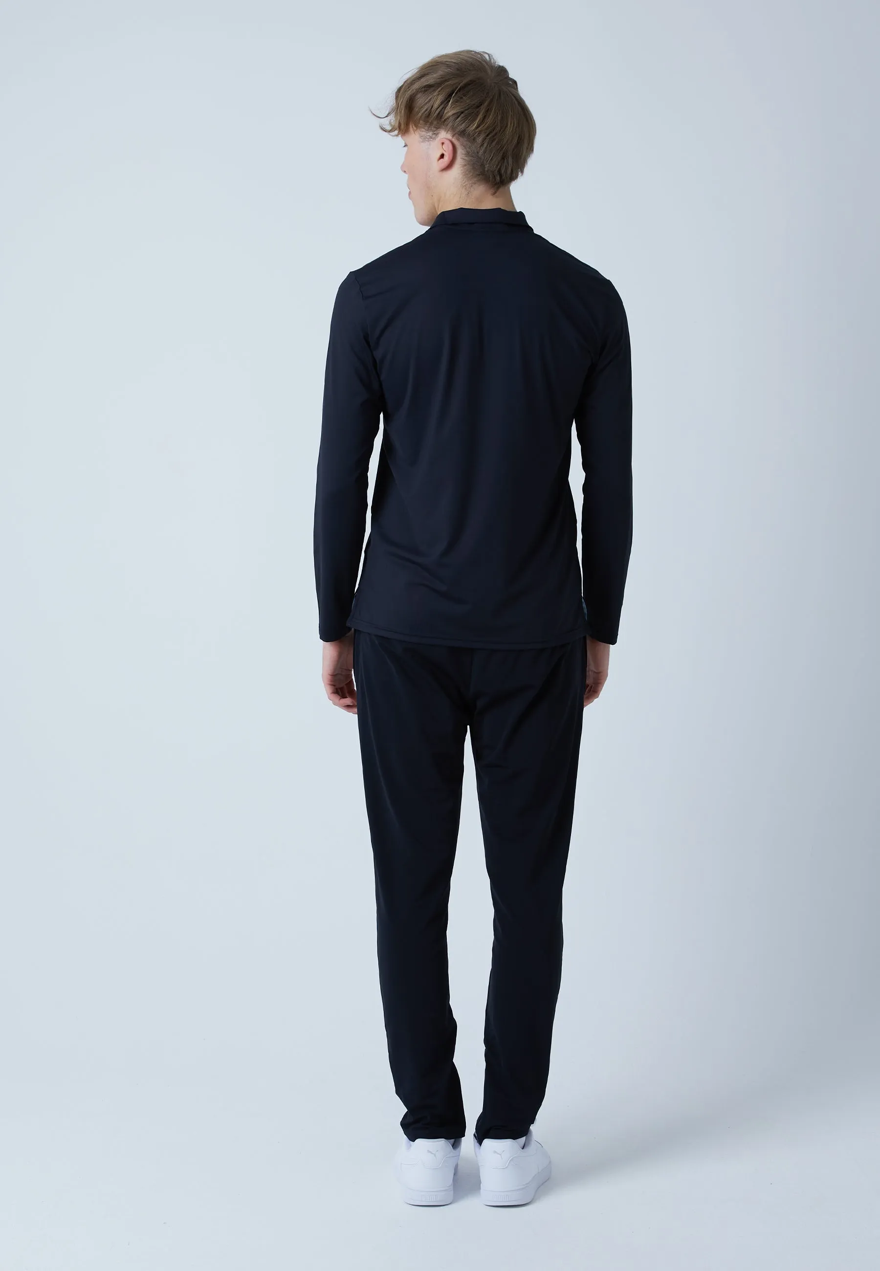 Easy Wear Essential Wear Men & Boys Tennis Longsleeve Polo Shirt, black