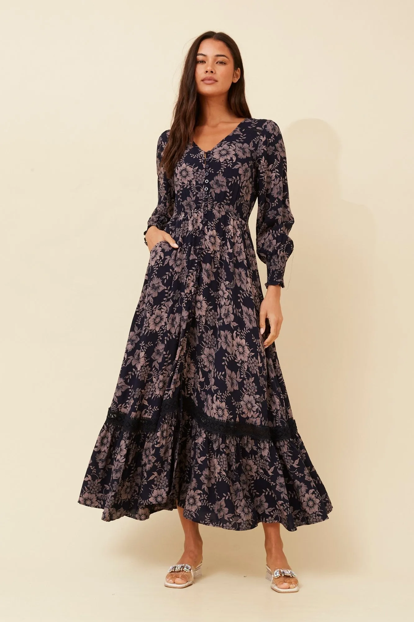MARRAKECH FLORAL MAXI DRESS Polite Tone