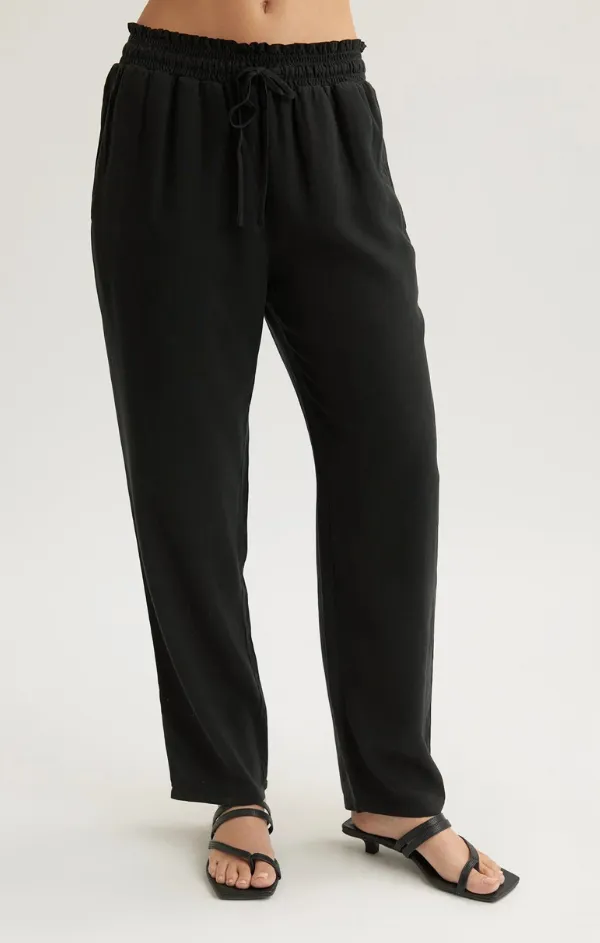 Double Layered Hem Smocked Waist Trousers