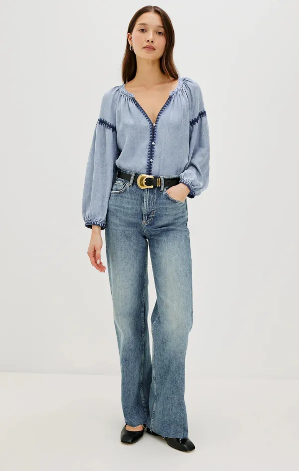 Toshi Blouson Sleeve Shirt Strong Edge Art Glow