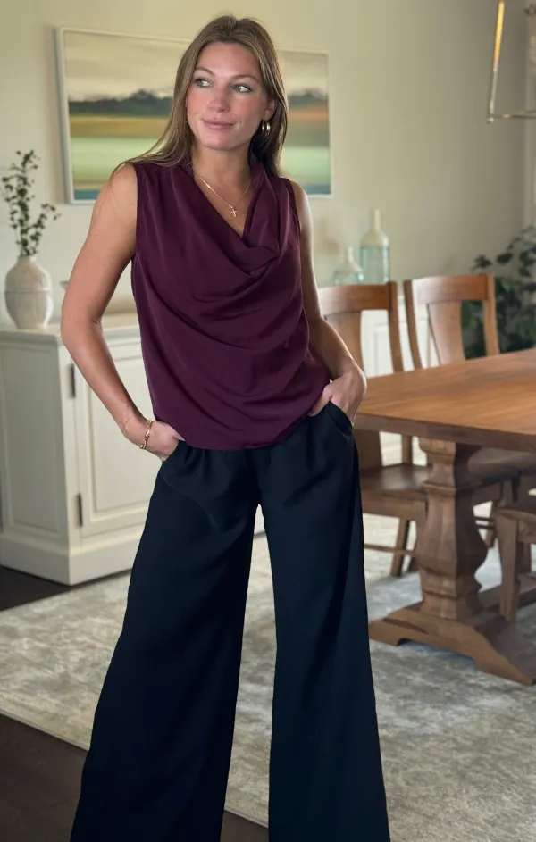 Light Fabric PreShrunk Cotton Olivia Cowl Neck Top