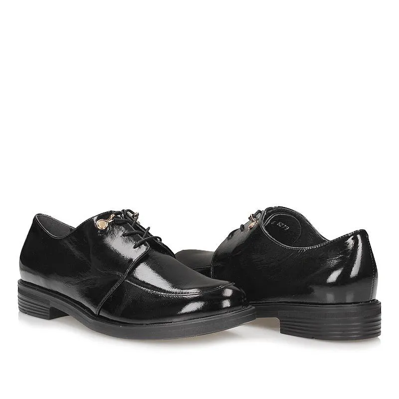 Bioeco Womens Shoe 6278 Black Patent Simple Edge On Move