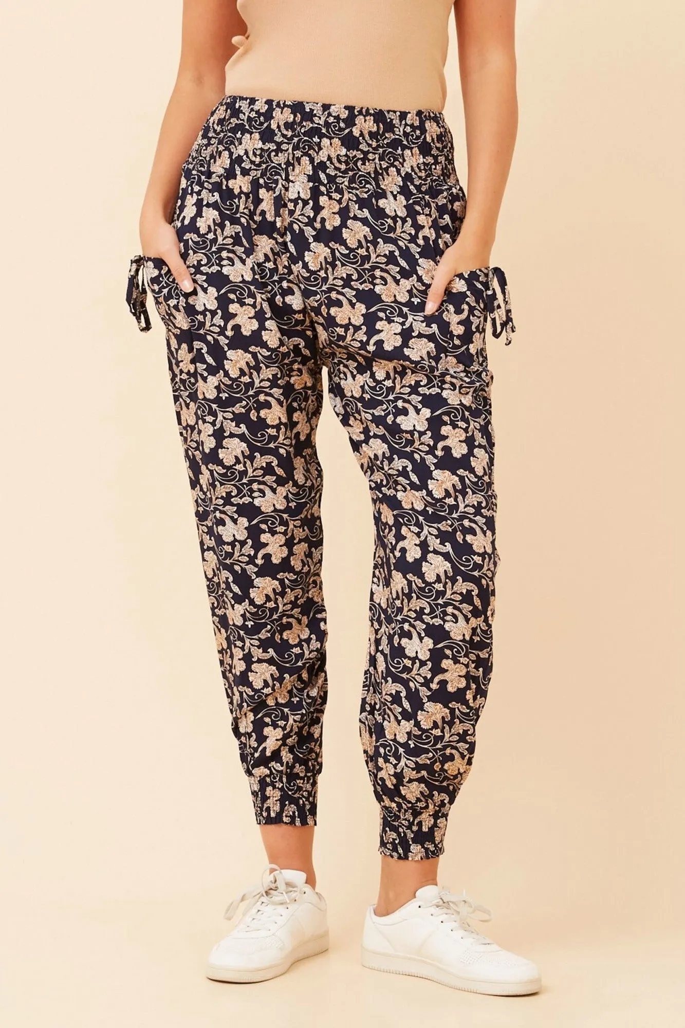 Street Utility LEAF PRINT HAREM PANTS
