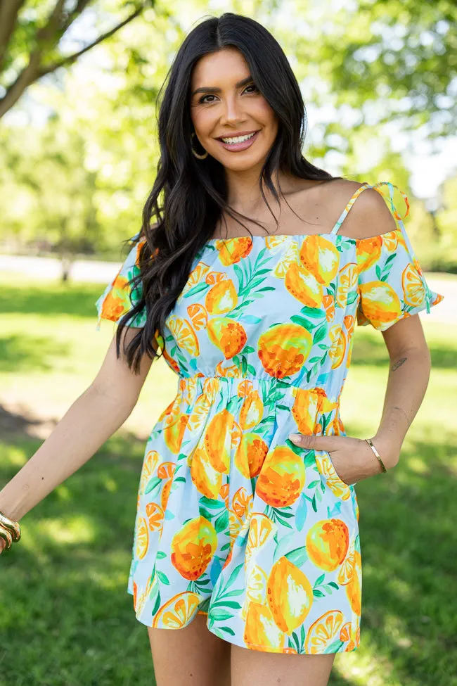Easy Peasy Citrus Print Romper FINAL SALE CompactKnit