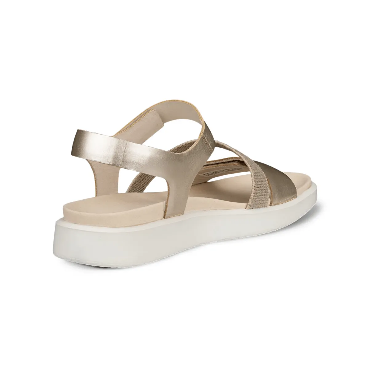 Performance Fit Fall Travel Ecco Women's Flowt 2-Strap Pure White/Gold