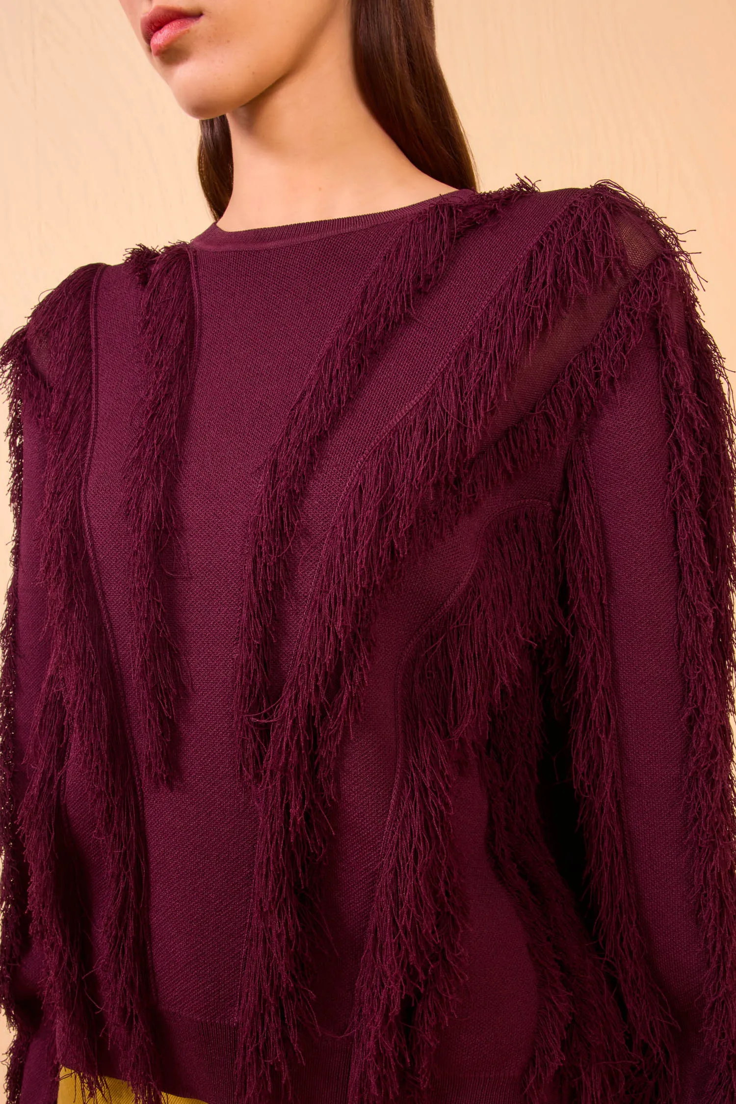 Aubree Long Sleeve Knit Pullover - Mahogany Sprint Fit Design Soul