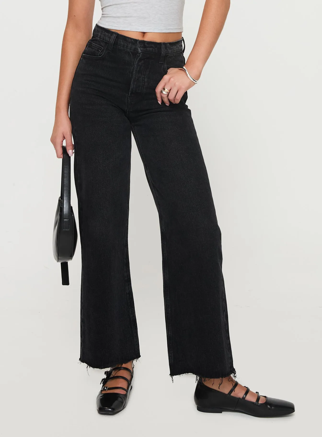 Always Ready Minimalist Style Family Style Comfy Fawcett High Rise Straight Leg Jeans Washed Black